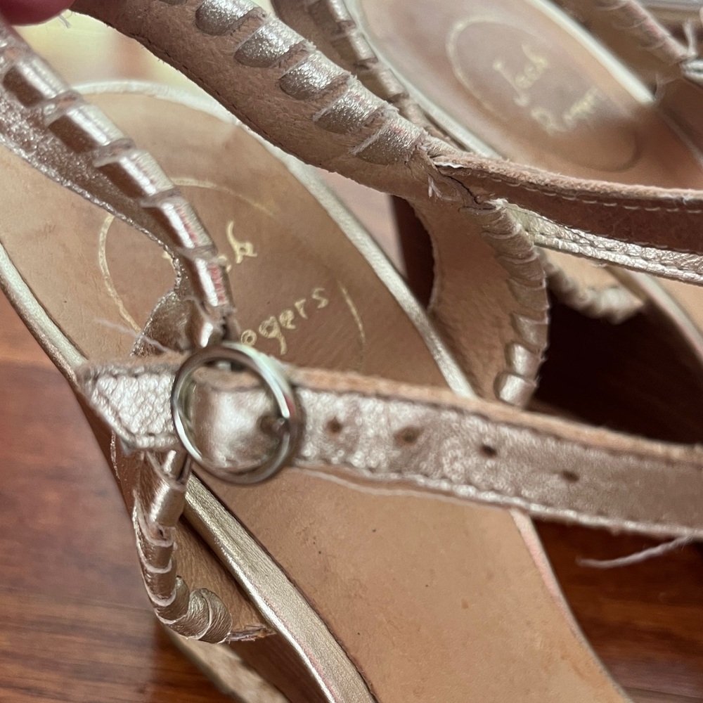 Jack Rogers Gold Wedge Sandals - Picture 5 of 11